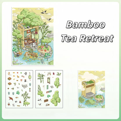 Holiday life 3D Sticker | 4 Cute Miniature Scenes
