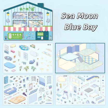 My Two-Story Kingdom 3D Sticker | 4 Cute Miniature Scenes