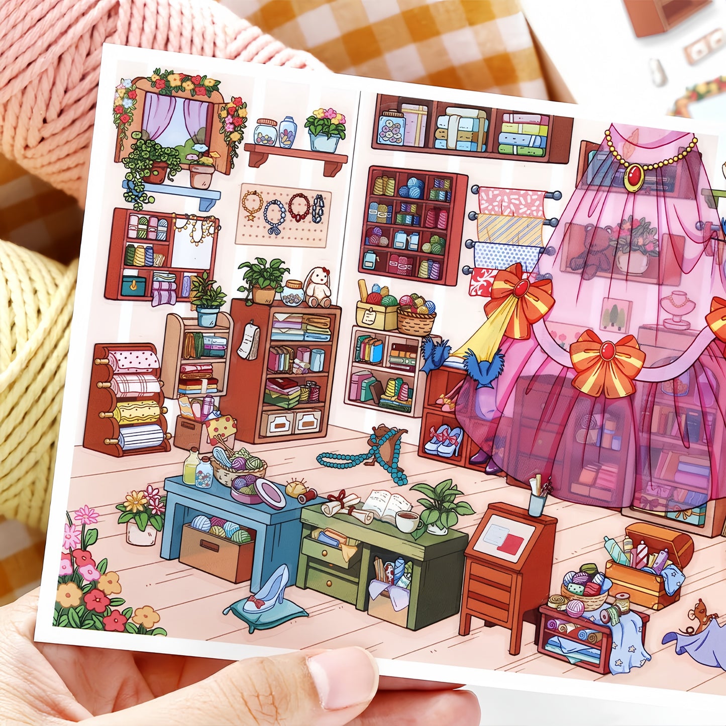 Whimsical Rooms 3D Sticker | 4 Cute Miniature Scenes
