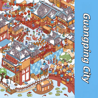 Ancient Pastimes 3D Sticker | 2 Cute Miniature Scenes