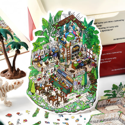 Curious Realms 3D Sticker | 4 Cute Miniature Scenes