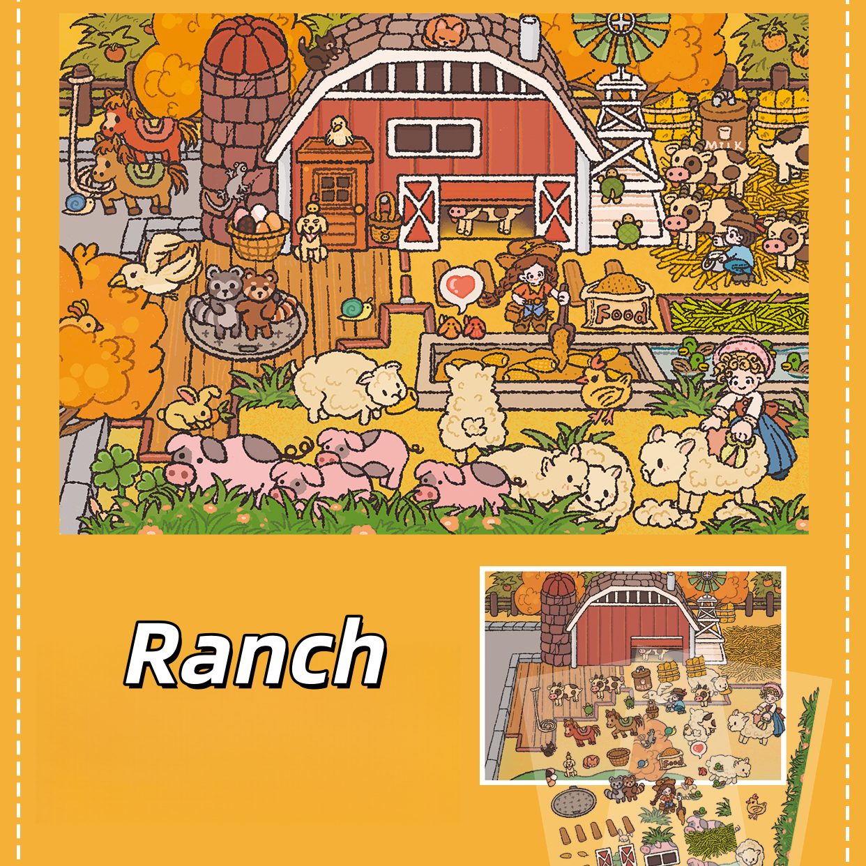 Happy Farm 3D Sticker | 4 Cute Miniature Scenes