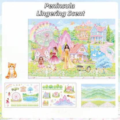 Scented Veil 3D Sticker | 4 Cute Miniature Scenes
