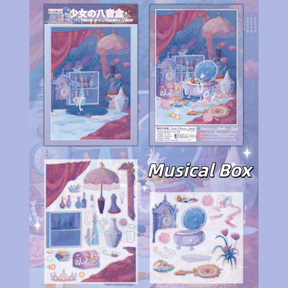 Blossom & Melody Tales 3D Sticker | 4 Cute Miniature Scenes