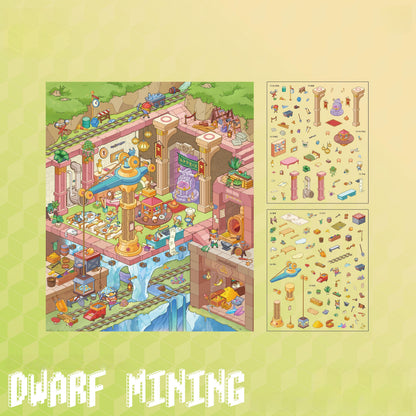 Wonderland 3D Sticker | 4 Cute Miniature Scenes