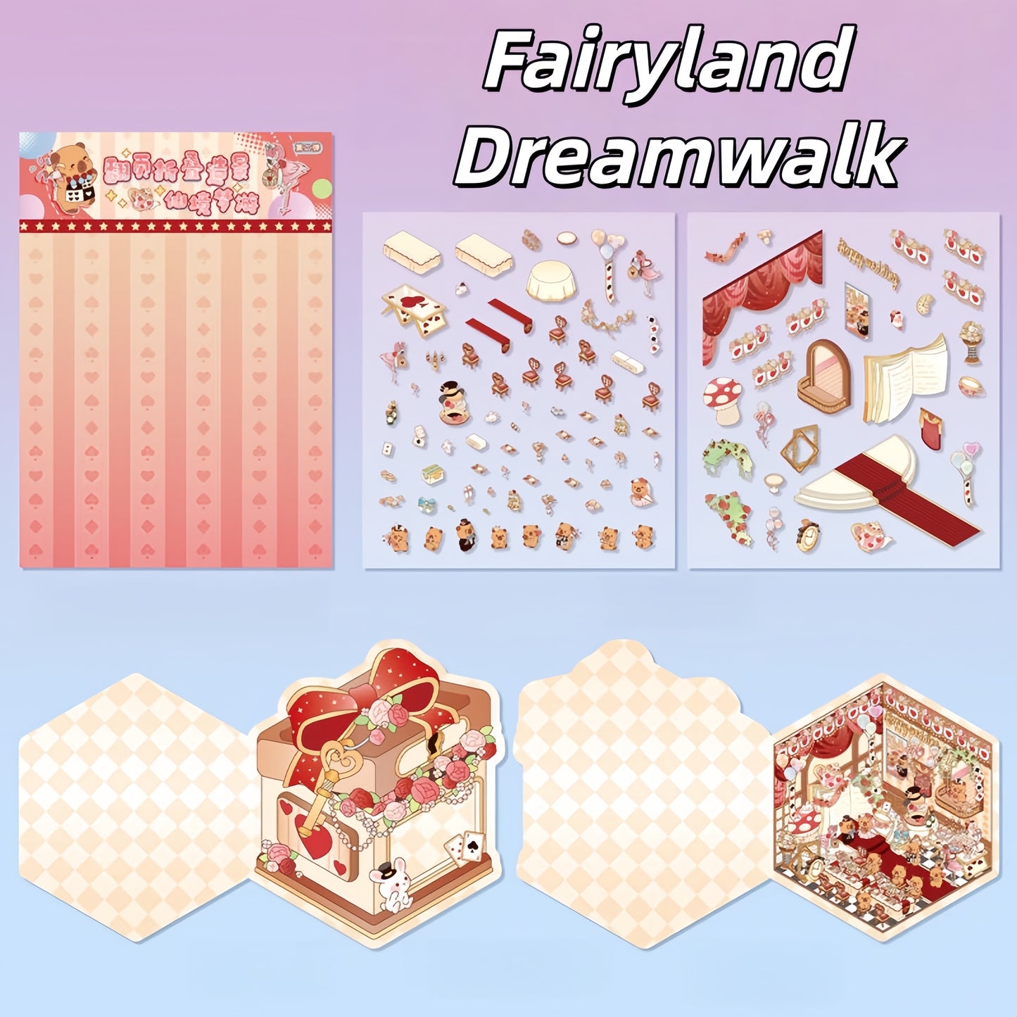 A Taste of Dream 3D Sticker | 4 Cute Miniature Scenes