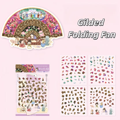 Oriental Elegance 3D Sticker | 4 Cute Miniature Scenes