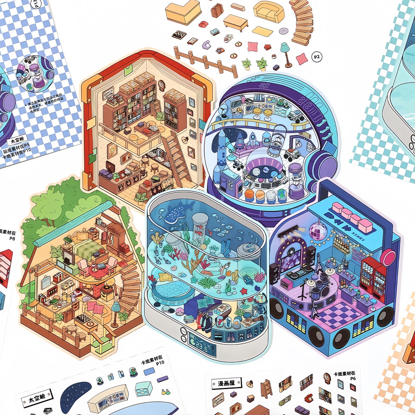 Little Corners 3D Sticker | 10 Cute Miniature Scenes