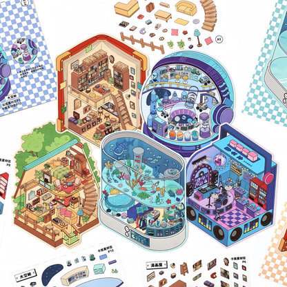 Little Corners 3D Sticker | 10 Cute Miniature Scenes