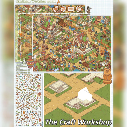 Slow Workshop 3D Sticker | 2 Cute Miniature Scenes