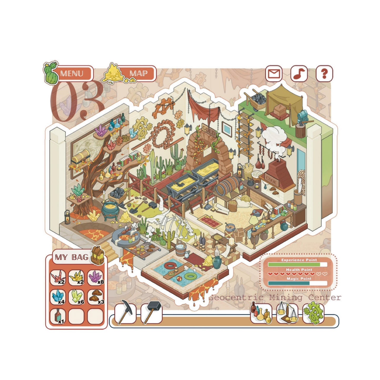 Life Game Series 3D Sticker | 3 Cute Miniature Scenes