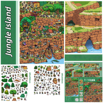 Outdoor Escapes 3D Sticker | 3 Cute Miniature Scenes