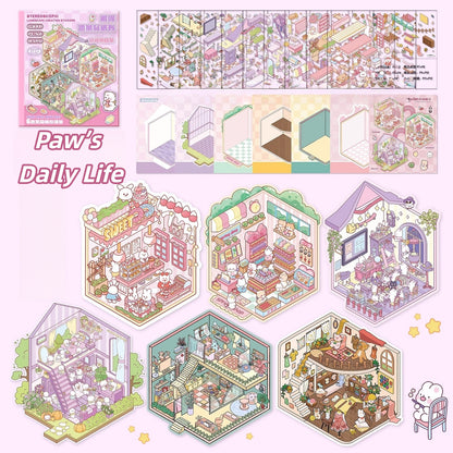 Paw's Shop 3D Sticker Book