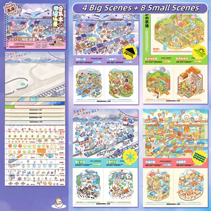 Business & Countryside Series 3D Sticker Book