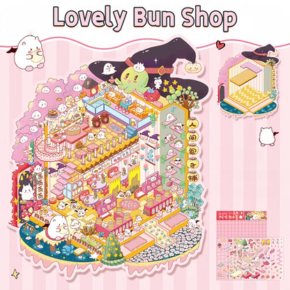 Miniature Shop 3D Sticker | 2 Cute Miniature Scenes