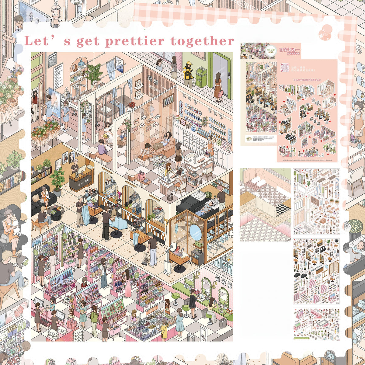 Together Time 3D Sticker | 4 Cute Miniature Scenes