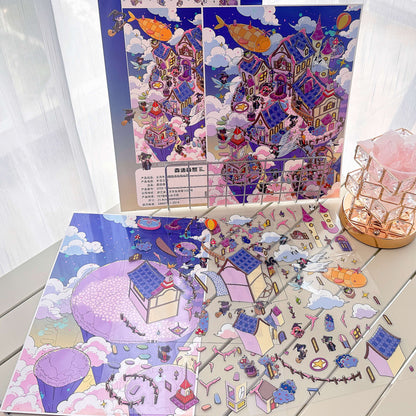 Fantastical City 3D Sticker | 3 Cute Miniature Scenes