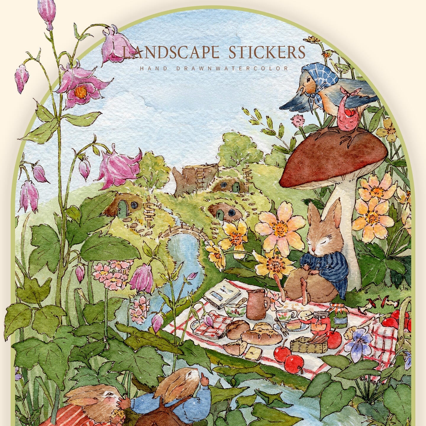 Hand-drawn Fairytale 3D Sticker | 4 Cute Miniature Scenes