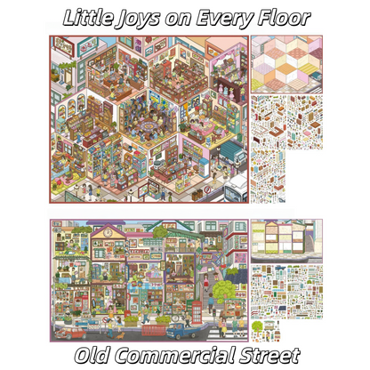 Stories Between Floors 3D Sticker | 2 Cute Miniature Scenes