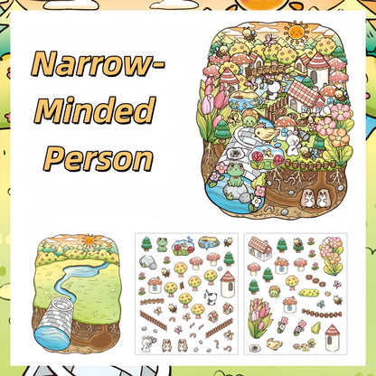 Little Fables 3D Sticker | 4 Cute Miniature Scenes