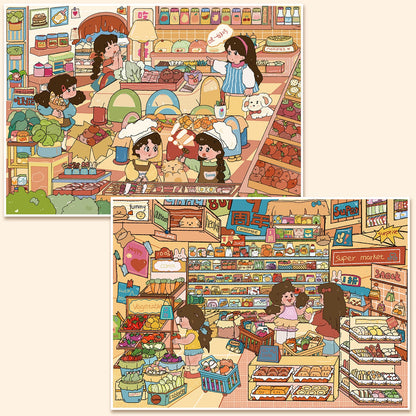 Childhood Shop 3D Sticker | 2 Cute Miniature Scenes