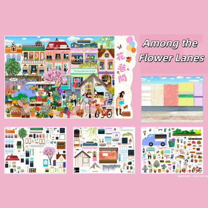 Floral Whispers 3D Sticker | 2 Cute Miniature Scenes