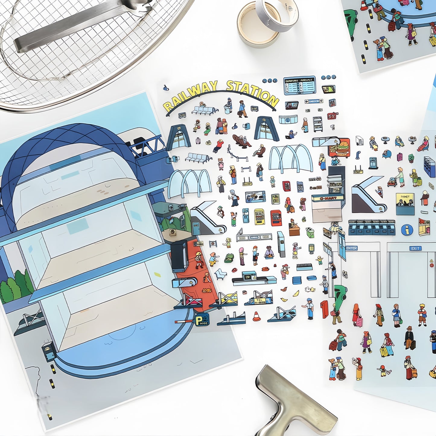 Simulation Management 3D Sticker | 2 Cute Miniature Scenes