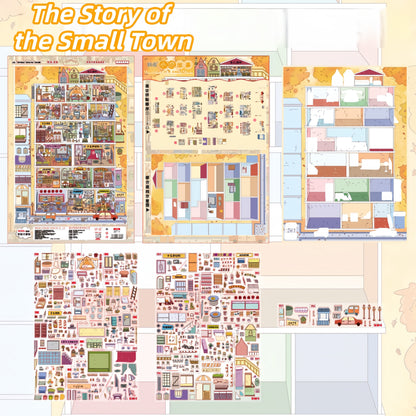 China Vignettes 3D Sticker | 4 Cute Miniature Scenes