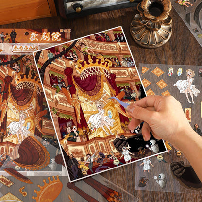 Nostalgic Times 3D Sticker | 3 Cute Miniature Scenes