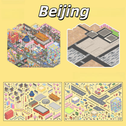Megalopolis 3D Sticker | 3 Cute Miniature Scenes