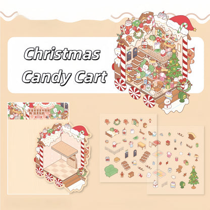 Christmas Night 3D Sticker | 2 Cute Miniature Scene