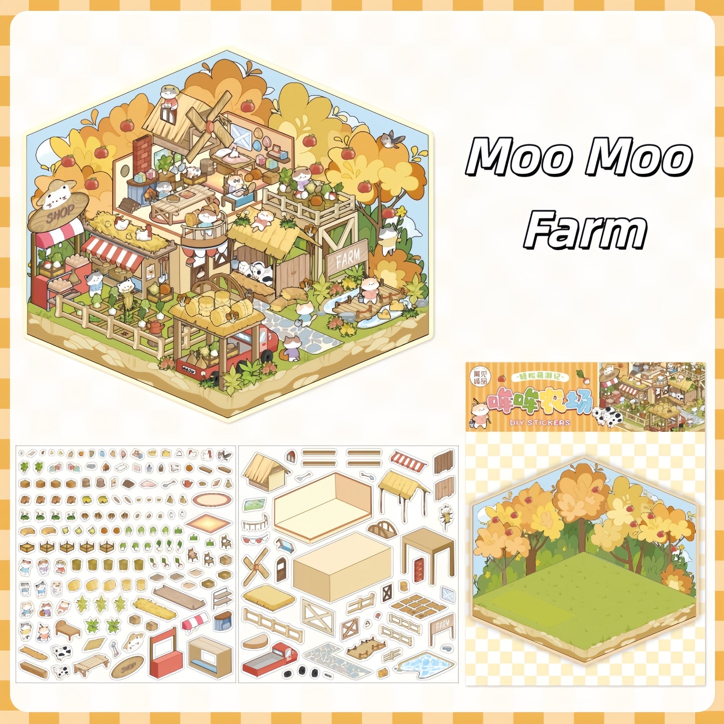 Postcards from Paradise 3D Sticker | 4 Cute Miniature Scenes