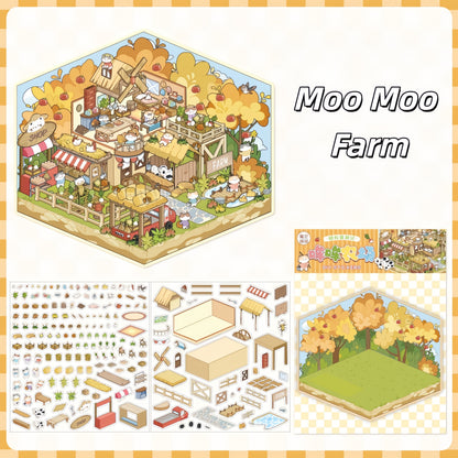 Postcards from Paradise 3D Sticker | 4 Cute Miniature Scenes