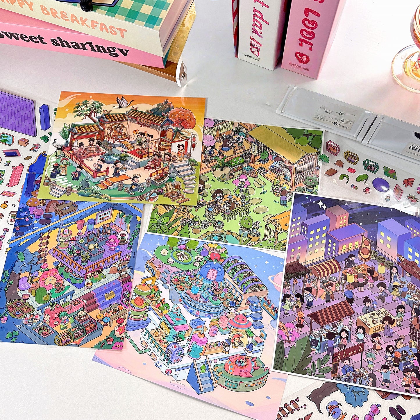 Modern Myths 3D Sticker | 5 Cute Miniature Scenes