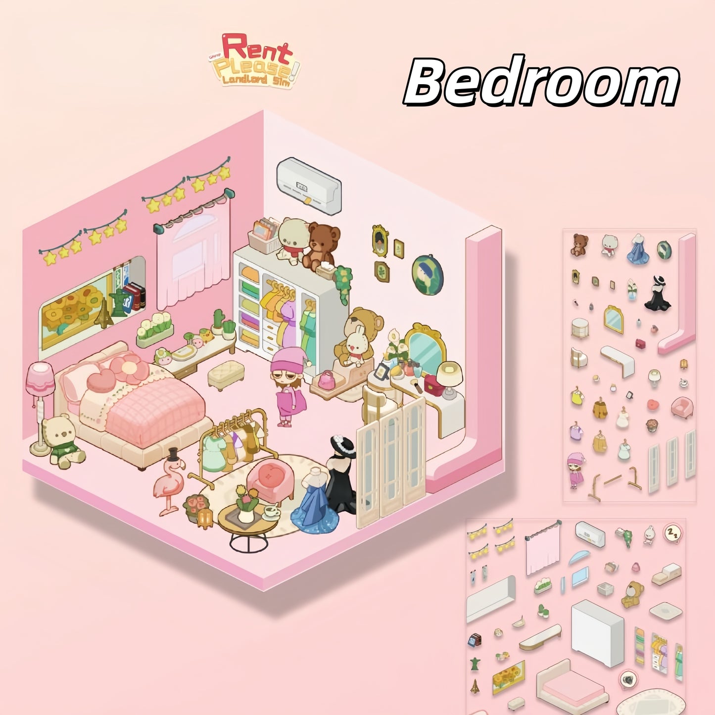 Dream Home 3D Sticker | 5 Cute Miniature Scenes