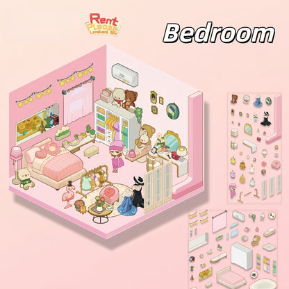 Dream Home 3D Sticker | 5 Cute Miniature Scenes