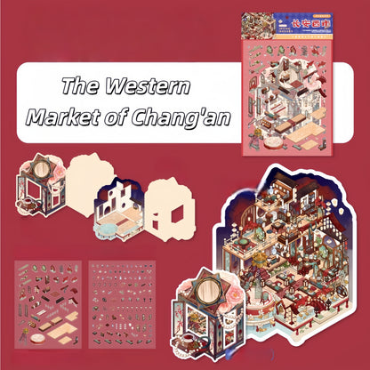 Flip Building 3D Sticker | 6 Cute Miniature Scene