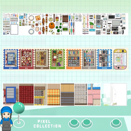Pixel Collection 3D Sticker | 7 Cute Miniature Scenes