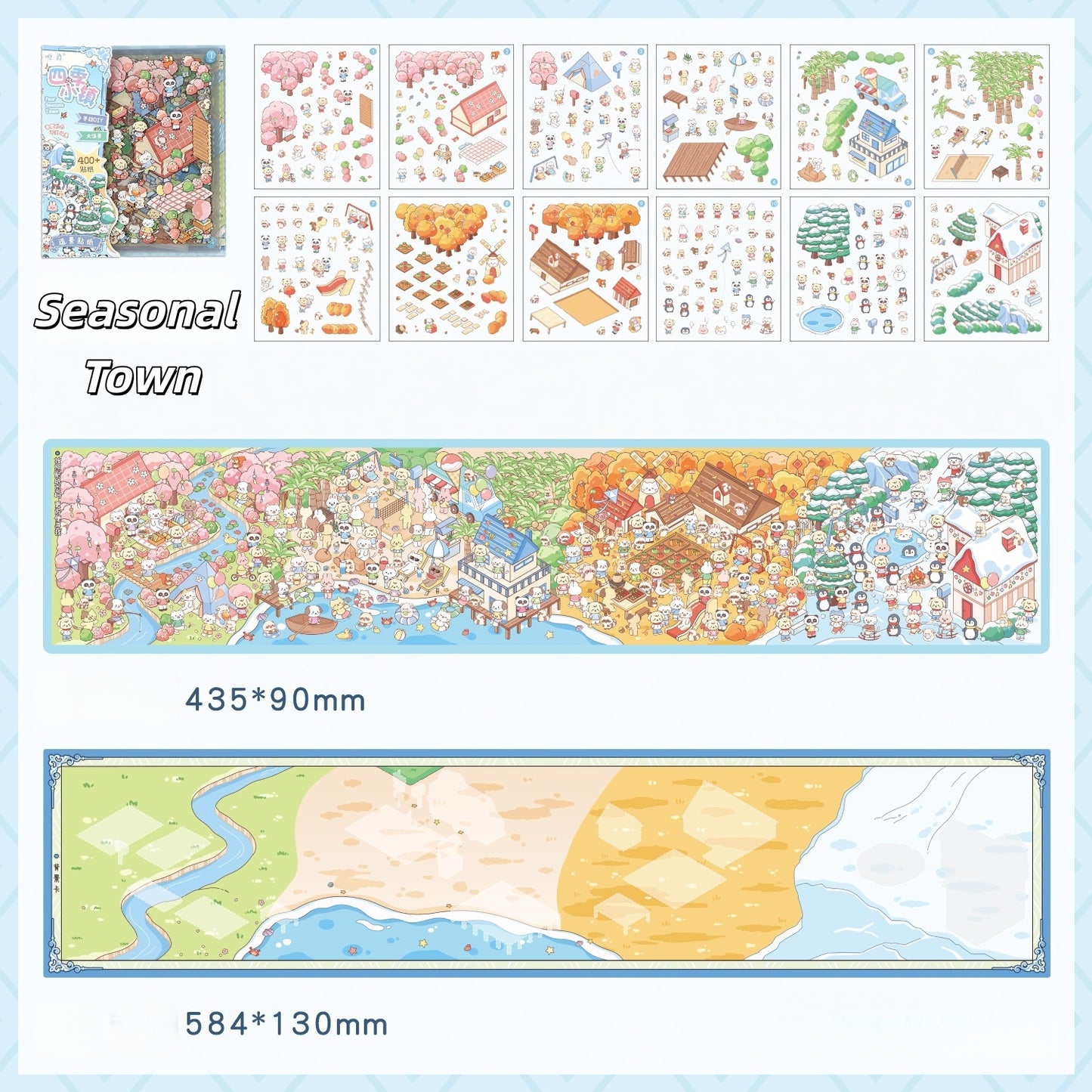 A Day on the Cute Island 3D Sticker | 2 Cute Miniature Scenes
