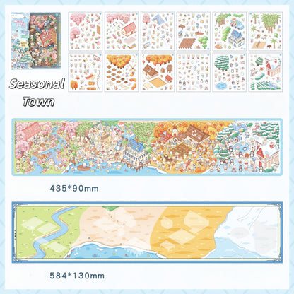 A Day on the Cute Island 3D Sticker | 2 Cute Miniature Scenes