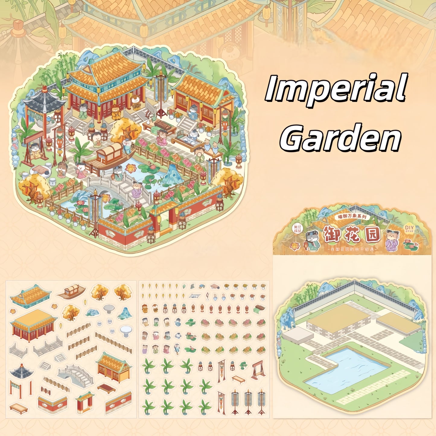 Realms of Serenity 3D Sticker | 4 Cute Miniature Scenes