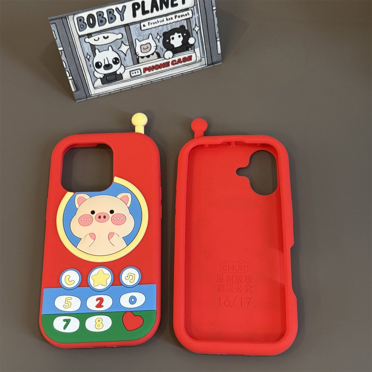 Cute Piggy Brick Phone Silicone Phone Case