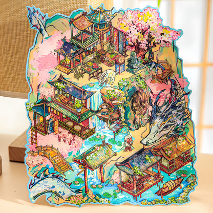 A Dream of Orchid Mountain 3D Sticker | 2 Cute Miniature Scenes