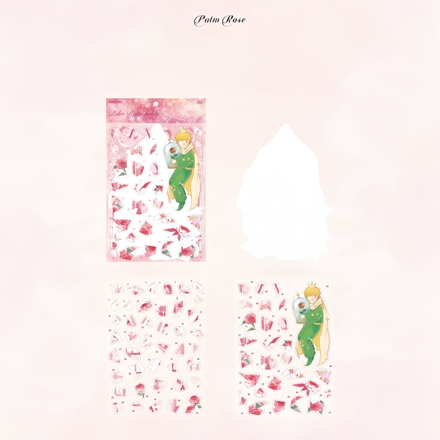 Prince and Rose 3D Sticker | 4 Cute Miniature Scenes