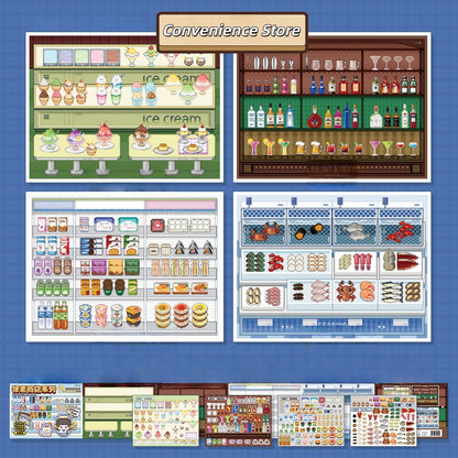 Pixel Shelf Display 3D Sticker Book