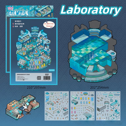 Micro Horror 3D Sticker | 4 Cute Miniature Scenes