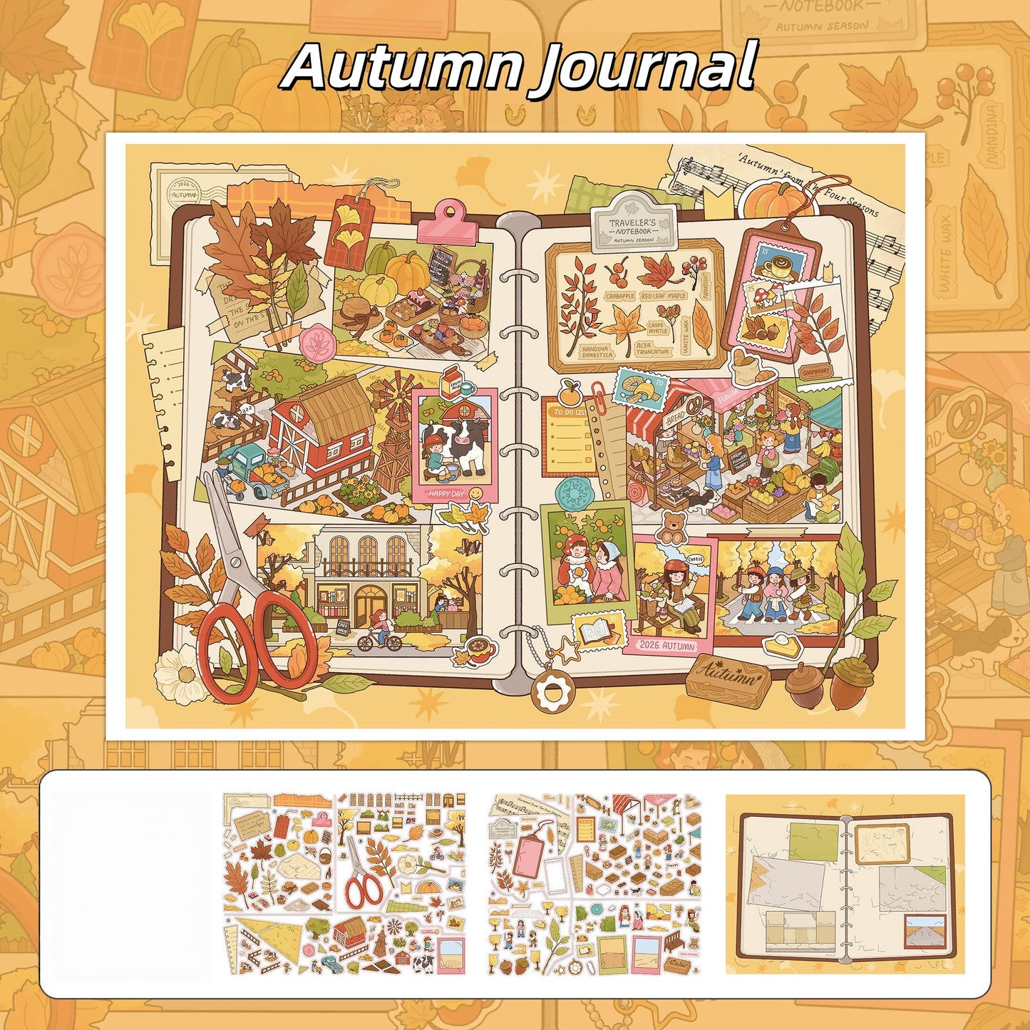 The Journal Collection 3D Sticker | 2 Cute Miniature Scenes