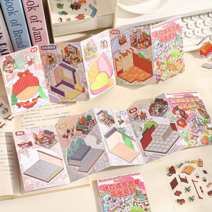 Ancient Style + Cute Pet Series 3D Sticker Book