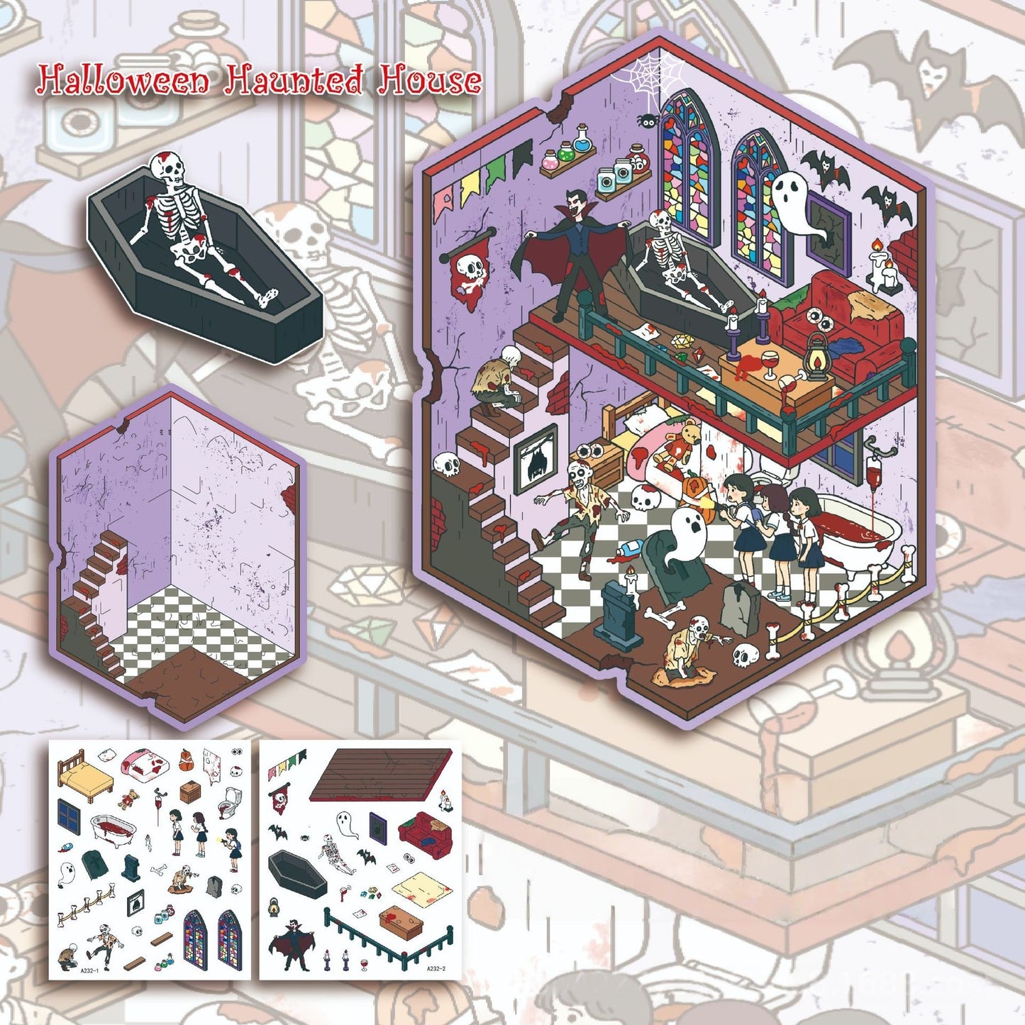 Celebrate the Festival 3D Sticker | 4 Cute Miniature Scenes