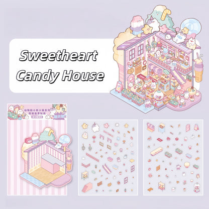 Animal Dessert Shop 3D Sticker | 3 Cute Miniature Scene